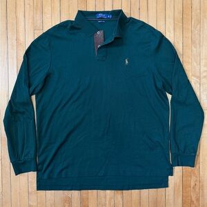 Polo Ralph Lauren Custom Slim Fit Soft Cotton Polo Shirt Men's Dark Green Sz. XL